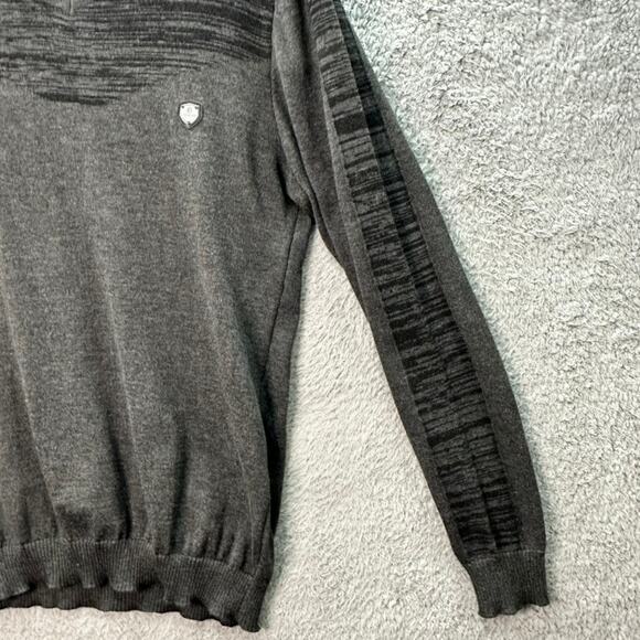 Leif Nelson Men's Large Gray Knit Sweater V-Neck Soft Casual Stretch Comfort EUC - Picture 8 of 9